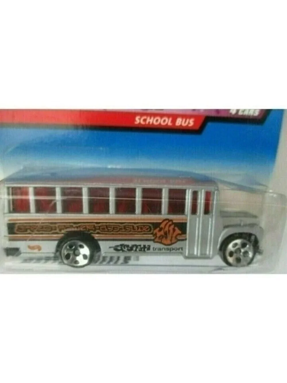 Vintage Die Cast Hot Wheels 1999 Street Art Series School Bus Silver #4 1/64 New